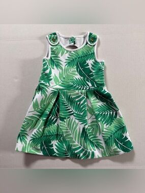 Palm pointe dress, Janie & Jack, green leaf print, 2T